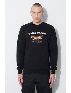 Daily Paper hanorac de bumbac Radama Sweater bărbați, culoarea negru, cu imprimeu, 2321107