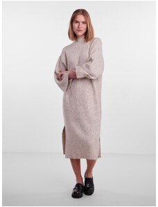 Beige Women's Sweater Oversize Midi Dress Pieces Jade - Women