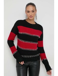Patrizia Pepe pulover de lana femei, culoarea negru