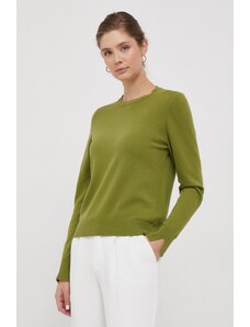 Sisley pulover din amestec de lana femei, culoarea verde, light