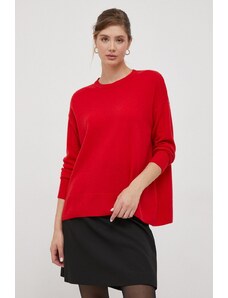 Sisley pulover de lana femei, culoarea rosu, light