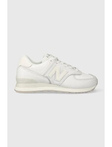 New Balance sneakers din piele 574 culoarea alb, WL574IM2