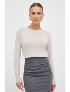Marella pulover de lana femei, culoarea bej, light