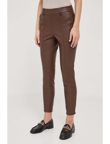 Artigli pantaloni femei, culoarea maro, mulata, high waist