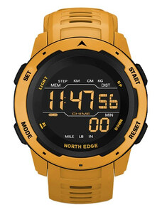 Ceas smartwatch NORTH EDGE Mars Galben Pedometru Alarma Monitorizare activitate fizica