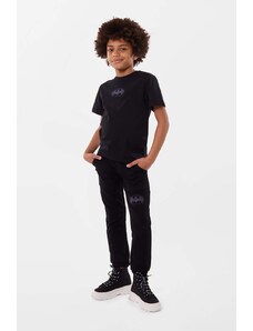 Dkny pantaloni de trening din bumbac pentru copii culoarea negru, cu imprimeu
