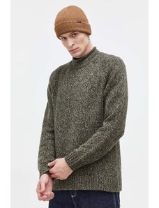 Abercrombie & Fitch pulover din amestec de lana barbati, culoarea verde, cu turtleneck