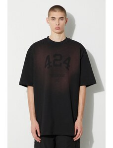 424 tricou din bumbac bărbați, culoarea negru, cu imprimeu, 35424M182S3T 236511
