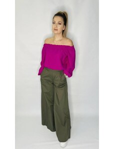 Fashion App Pantaloni Rebeka, Super Evazati, Verde Militar