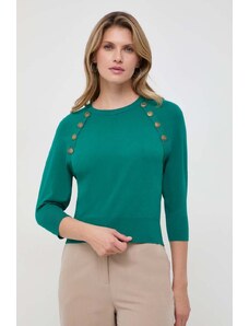 Marella pulover femei, culoarea verde, light