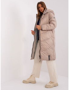 Fashionhunters Dark beige winter jacket with hood SUBLEVEL