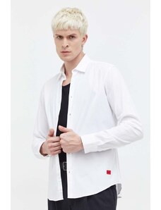 HUGO cămașă bărbați, culoarea alb, cu guler clasic, slim 50500216