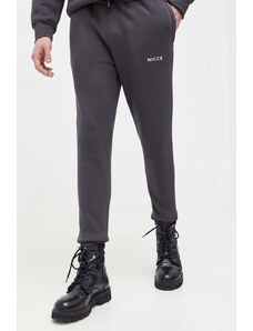 Nicce pantaloni de trening culoarea gri, neted