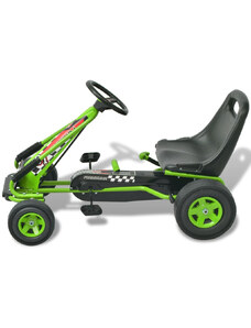 OrlandoKids Kart cu pedale cu sezut reglabil verde