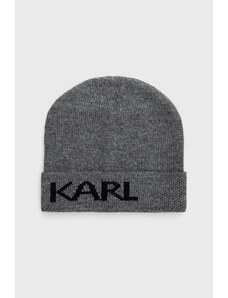 Karl Lagerfeld Căciulă culoarea gri, din tesatura neteda