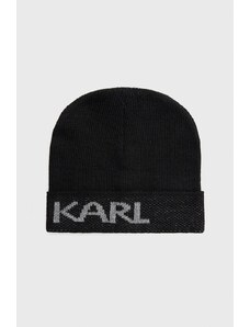 Karl Lagerfeld Căciulă culoarea negru, din tesatura neteda