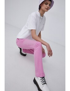 Adidas Originals Pantaloni HF6771 femei, culoarea roz, cu imprimeu