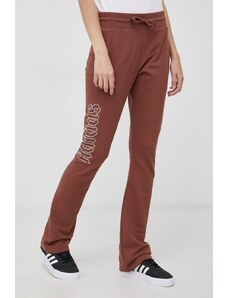 Adidas Originals Pantaloni HF6772 femei, culoarea maro, material neted