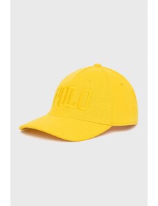Polo Ralph Lauren șapcă culoarea galben, neted