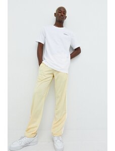 adidas Originals pantaloni de trening barbati, culoarea galben, neted