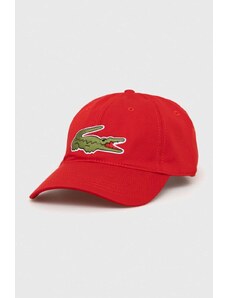 Lacoste șapcă de baseball din bumbac culoarea roșu, cu imprimeu RK9871-HBP