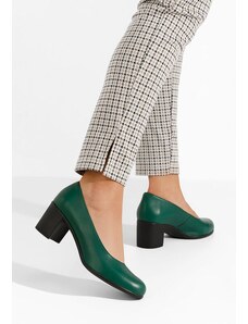 Zapatos Pantofi cu toc gros piele Dalida verzi