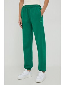 Lacoste pantaloni de trening culoarea verde, neted