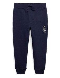 Polo Ralph Lauren pantaloni de trening din bumbac pentru copii culoarea albastru marin, cu imprimeu