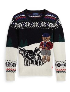 Polo Ralph Lauren pulover de lână pentru copii culoarea alb