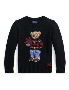 Polo Ralph Lauren pulover de bumbac pentru copii culoarea negru, light