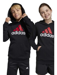 Adidas bluza copii U BL 2 HOODIE culoarea negru, cu glugă, cu imprimeu