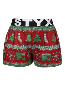 Boxeri largi copii Styx art sport elastic Crăciun tricotat (BJ1658) 6-8 ani