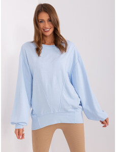 Fashionhunters Light blue women's oversize sweatshirt