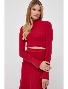Patrizia Pepe pulover femei, culoarea rosu, light, cu turtleneck