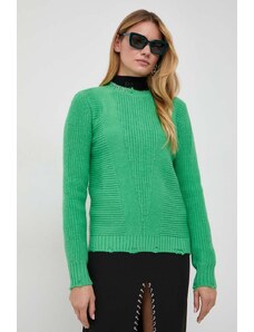 Patrizia Pepe pulover din amestec de lana femei, culoarea verde