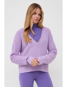 Patrizia Pepe pulover de lana femei, culoarea violet