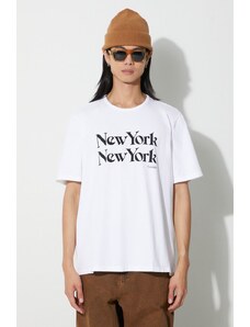 Corridor tricou din bumbac New York New York T-Shirt bărbați, culoarea alb, cu imprimeu, TS0007-WHT