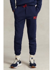 Polo Ralph Lauren pantaloni de trening pentru copii culoarea albastru marin, modelator