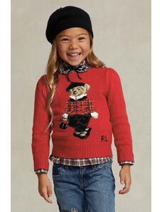 Polo Ralph Lauren pulover de bumbac pentru copii culoarea rosu