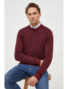 BOSS pulover de lana barbati, culoarea bordo, light