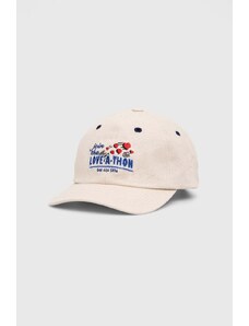 Corridor șapcă de baseball din bumbac Love-a-thon Cap culoarea bej, cu imprimeu, HT0095