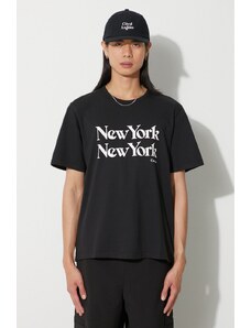 Corridor tricou din bumbac New York New York bărbați, culoarea negru, cu imprimeu, TS0008-BLK