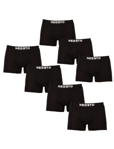 7PACK boxeri bărbați Nedeto negri (7NDTB001-brand) XXL