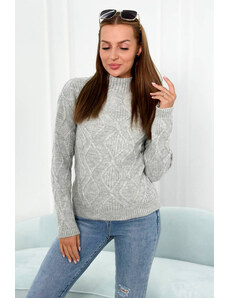 Kesi Sweater with decorative knitting in gray