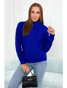 Kesi Sweater with decorative knitting cornflower blue