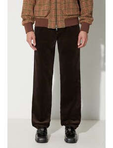 Norse Projects pantaloni de catifea cord Aros culoarea maro, drept