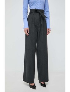 Pinko pantaloni de lana culoarea gri, lat, high waist