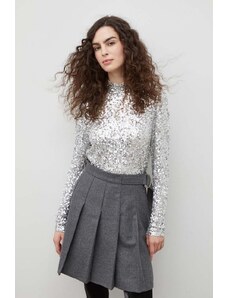 Bruuns Bazaar bluza femei, culoarea argintiu, neted
