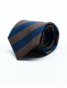 BMan.ro Cravata Eleganta & Business Barbati Dungi Oblice Bleumarin Si Maro Coffee BMan920