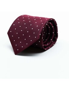BMan.ro Cravata Eleganta & Business Barbati Bordeaux Imprimeu Puncte Albe Bman919